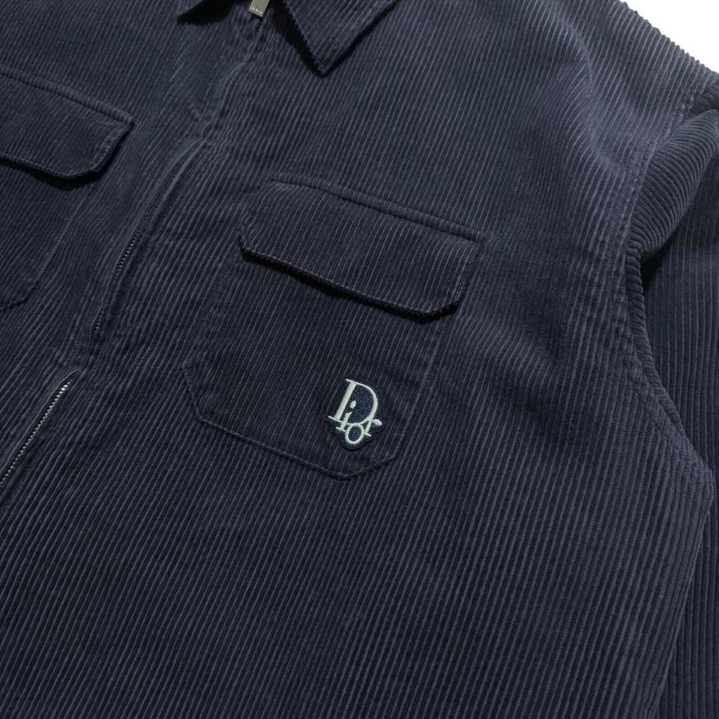 Dior Heavy Corduroy Zip Up Overshirt | XL, Blue