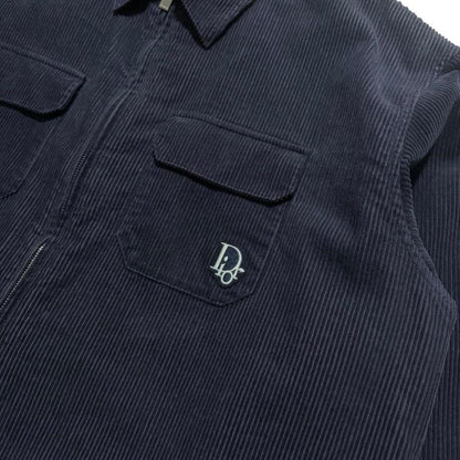 Dior Heavy Corduroy Zip Up Overshirt | XL, Blue