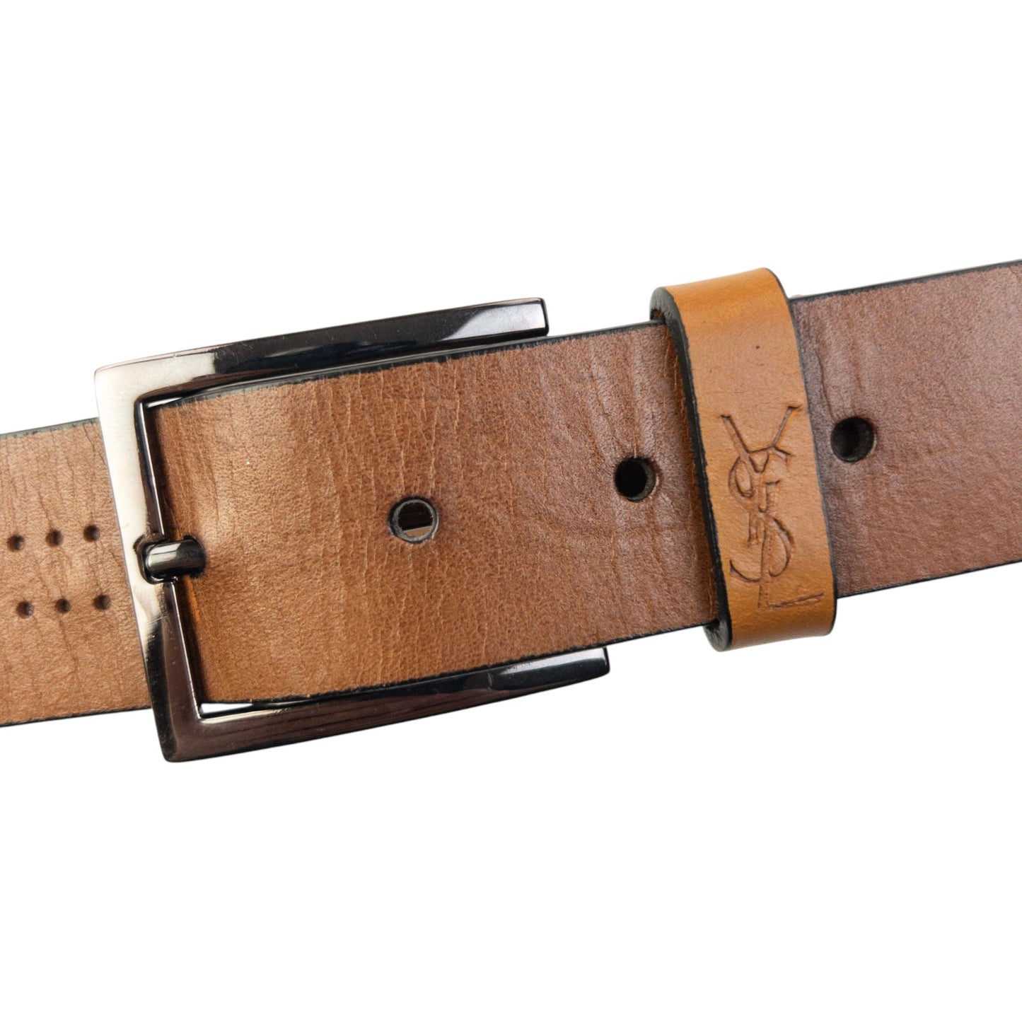 Vintage 90s YSL Yves Saint Laurent Leather Belt Size XL | O/S, Brown
