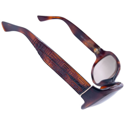 Vintage Fendi Embossed Monogram Tortoise Shell Sunglasses
