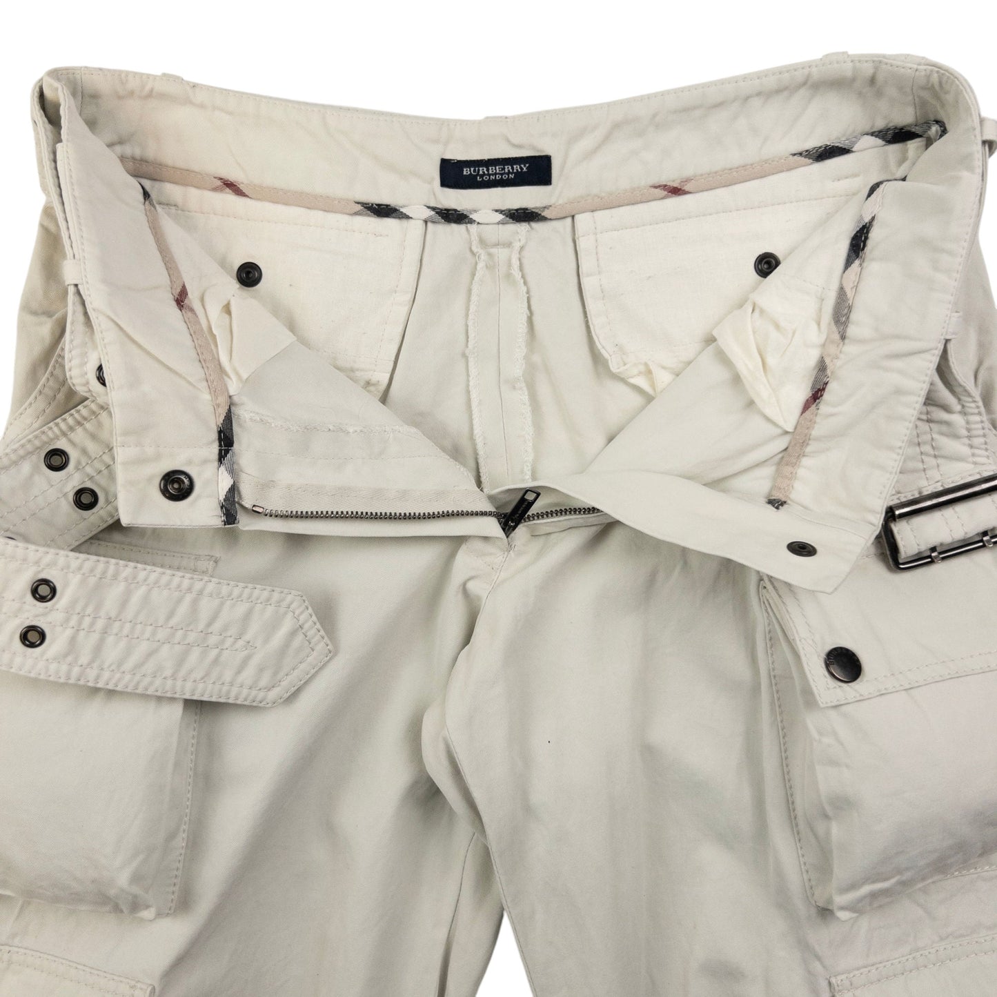 Vintage Burberry Multi Pocket Cargo Trousers Size W28