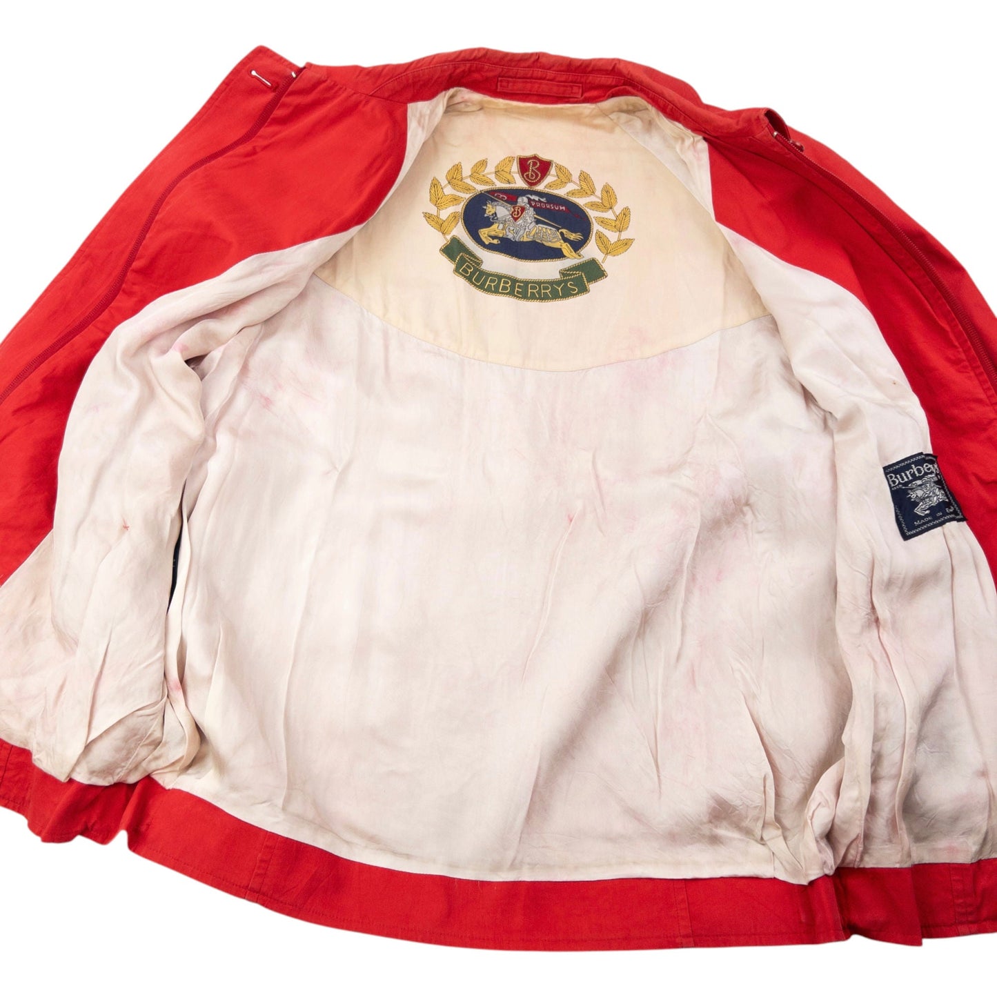 Vintage 90s Burberry Zip Up Jacket Size M | Medium, Red