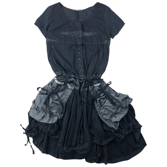 Vintage 2000s Marithe + Francois Girbaud Asymmetric Bubble Dress Womens Size M | Medium, Black