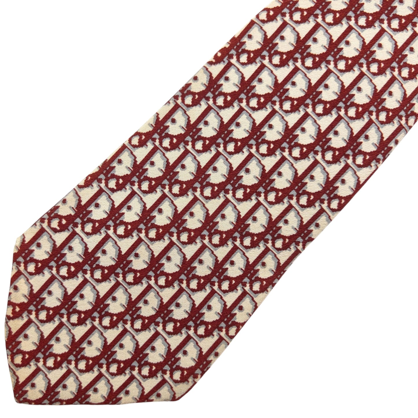 Vintage 90s Dior Monogram Silk Tie | O/S, Cream