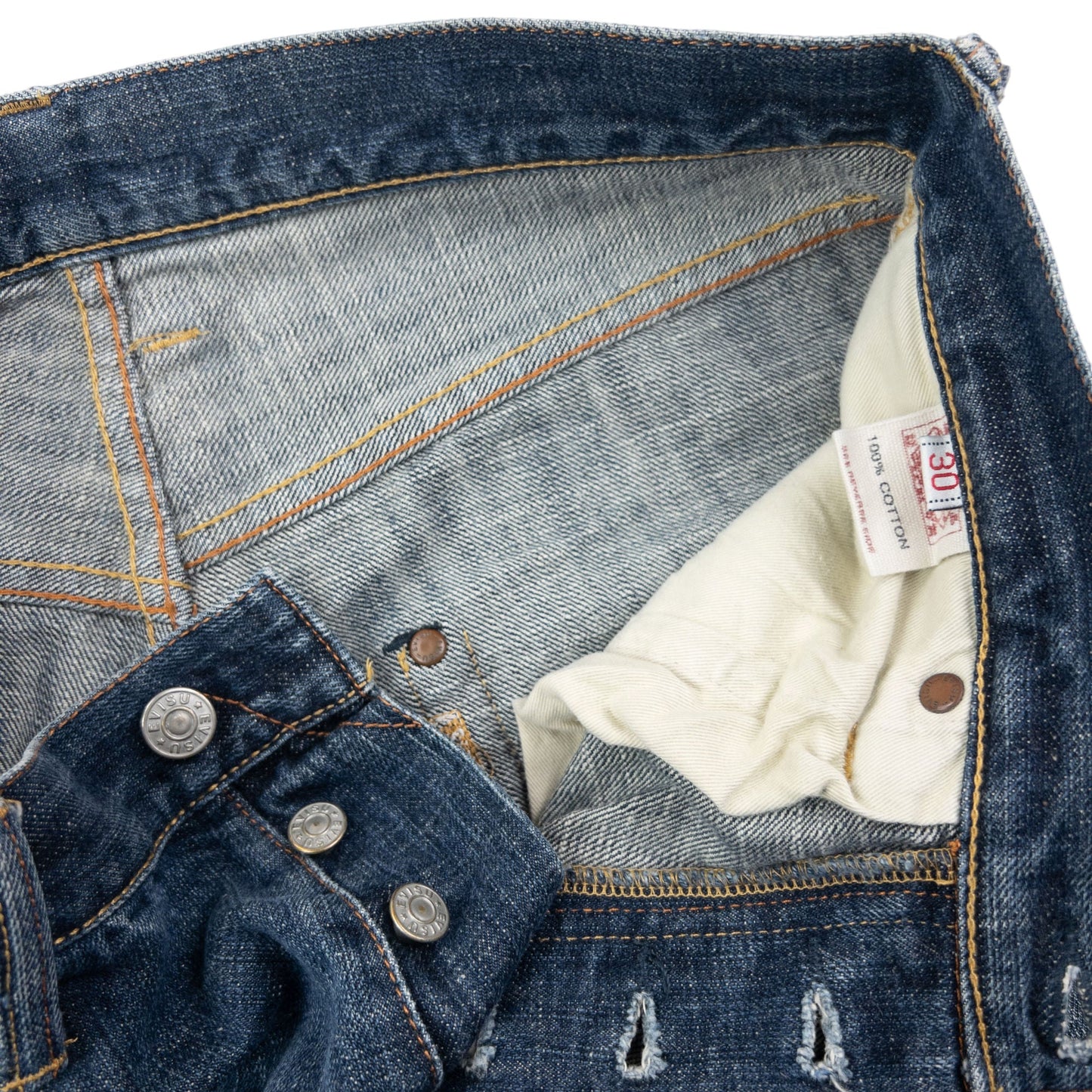 Vintage 2000s Evisu Embroidered Daicock Japanese Denim Jeans Size W30 | W30, Multicoloured