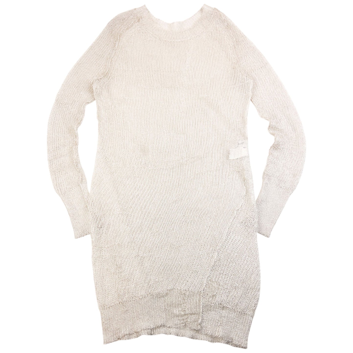 Vintage 2000s Yohji Yamamoto Loose Knit Dress Womens Size L | Large, Silver Grey