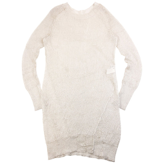 Vintage 2000s Yohji Yamamoto Loose Knit Dress Womens Size L | Large, Silver Grey