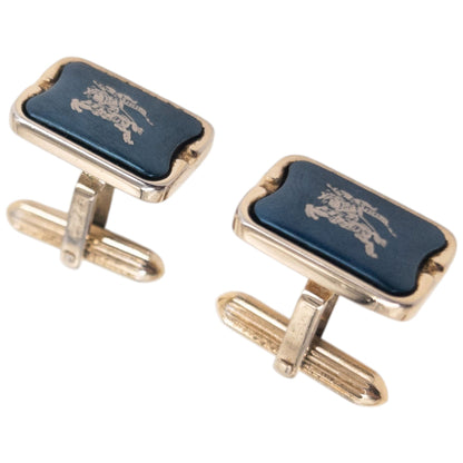 Vintage 2000s Burberry Logo Cuff Links | O/S, Blue