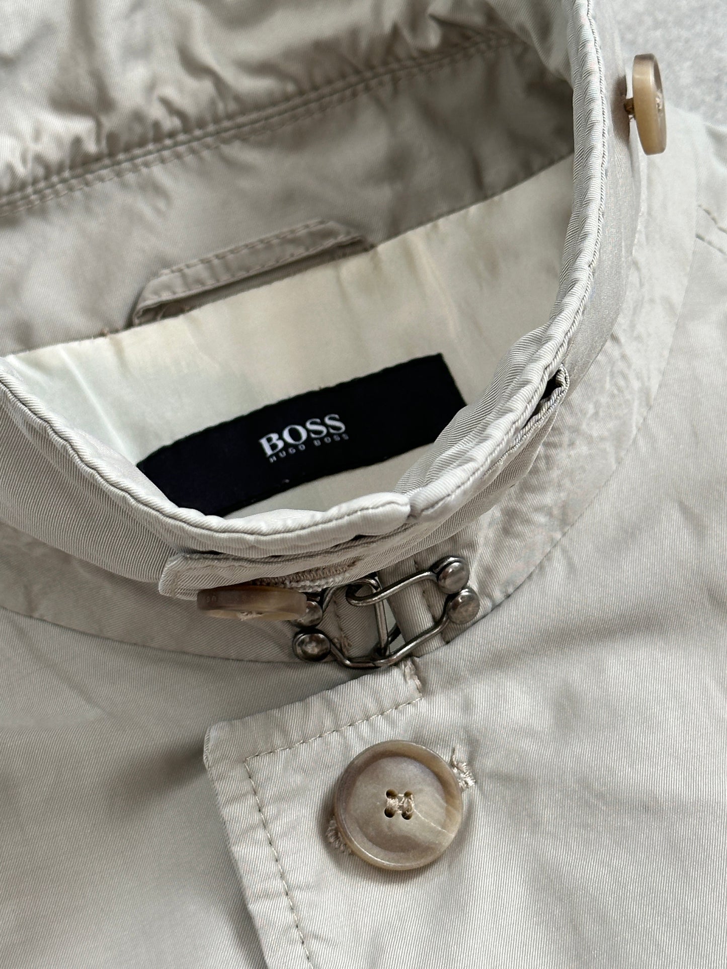 Hugo Boss 2000s High Neck Belted Trench Coat - L