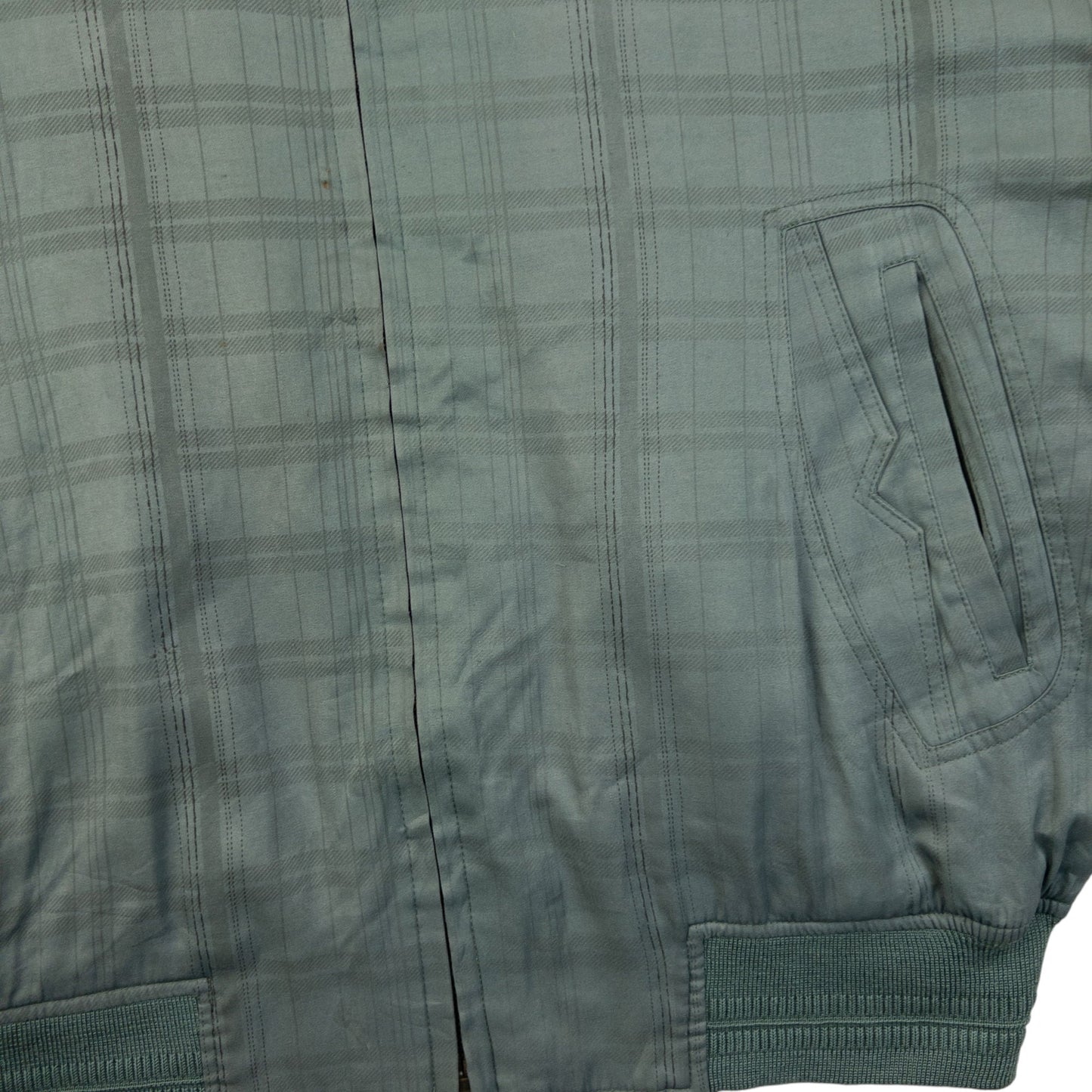 Vintage 90s YSL Yves Saint Laurent Checkered Bomber Jacket Size M | Medium, Blue