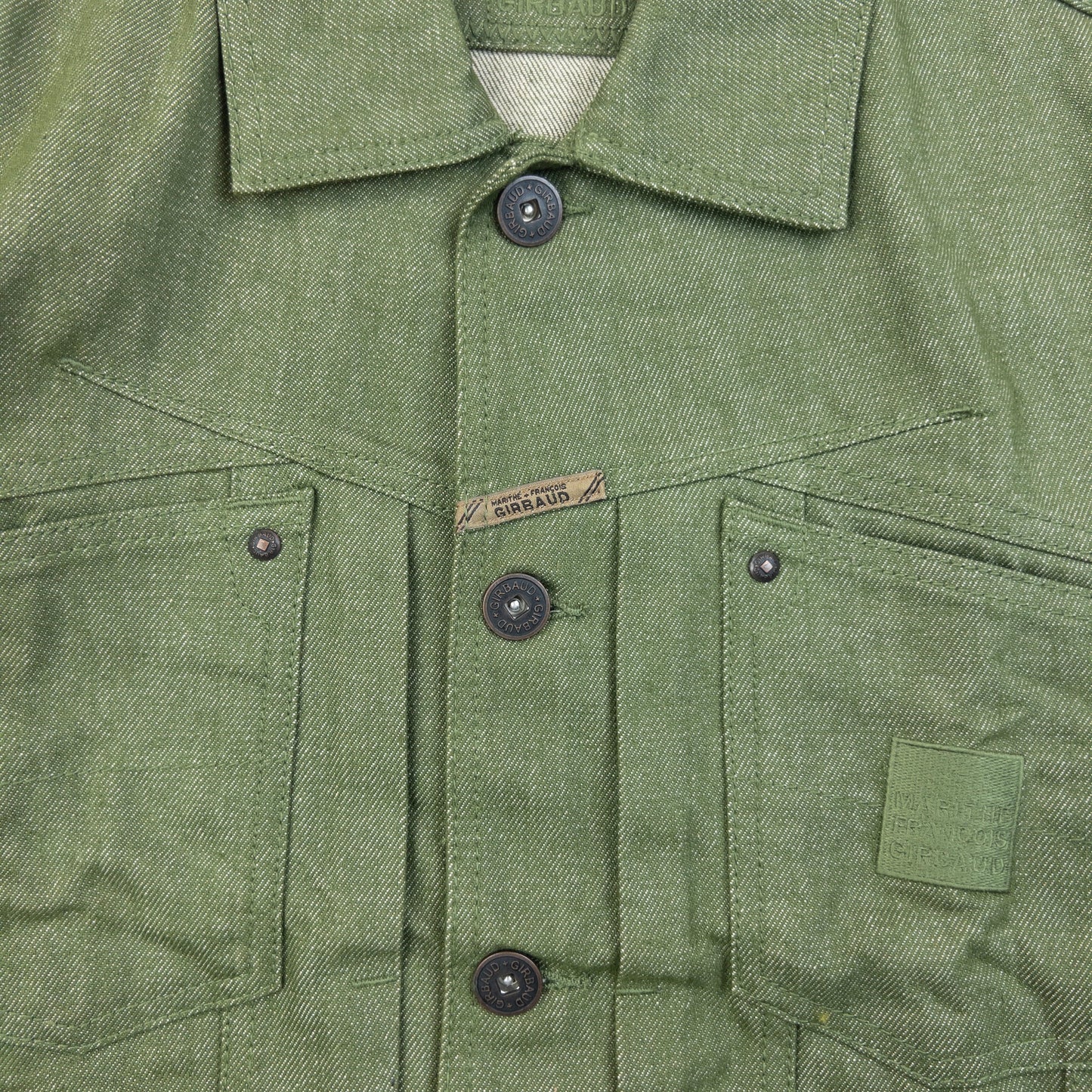 Vintage 2000s Marithe + Francois Girbaud Button Up Denim Jacket Size M | Medium, Green
