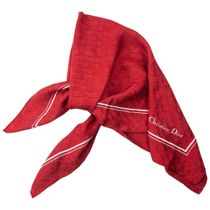 Vintage Dior Monogram Silk Scarf | O/S, Red