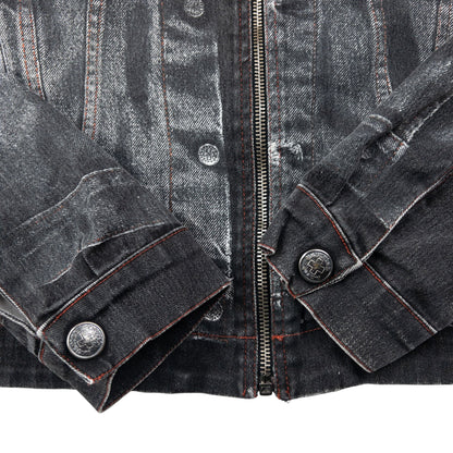 Vintage 1998 Jean Paul Gaultier Trompe-L’œil Denim Print Jacket Womens Size M | Medium, Grey
