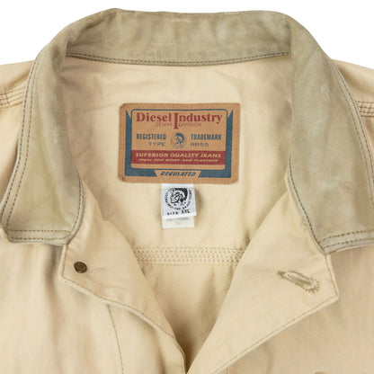 Vintage 2000s Diesel Industry Button Up Jacket Size XXL | XXL, Beige