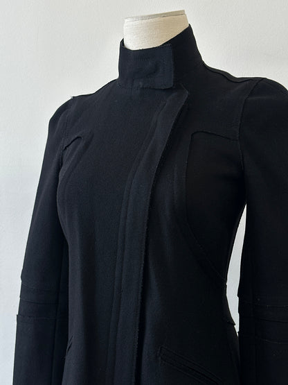 Armani Exchange 2000s Wool Funnel Neck Fitted Coat - XS