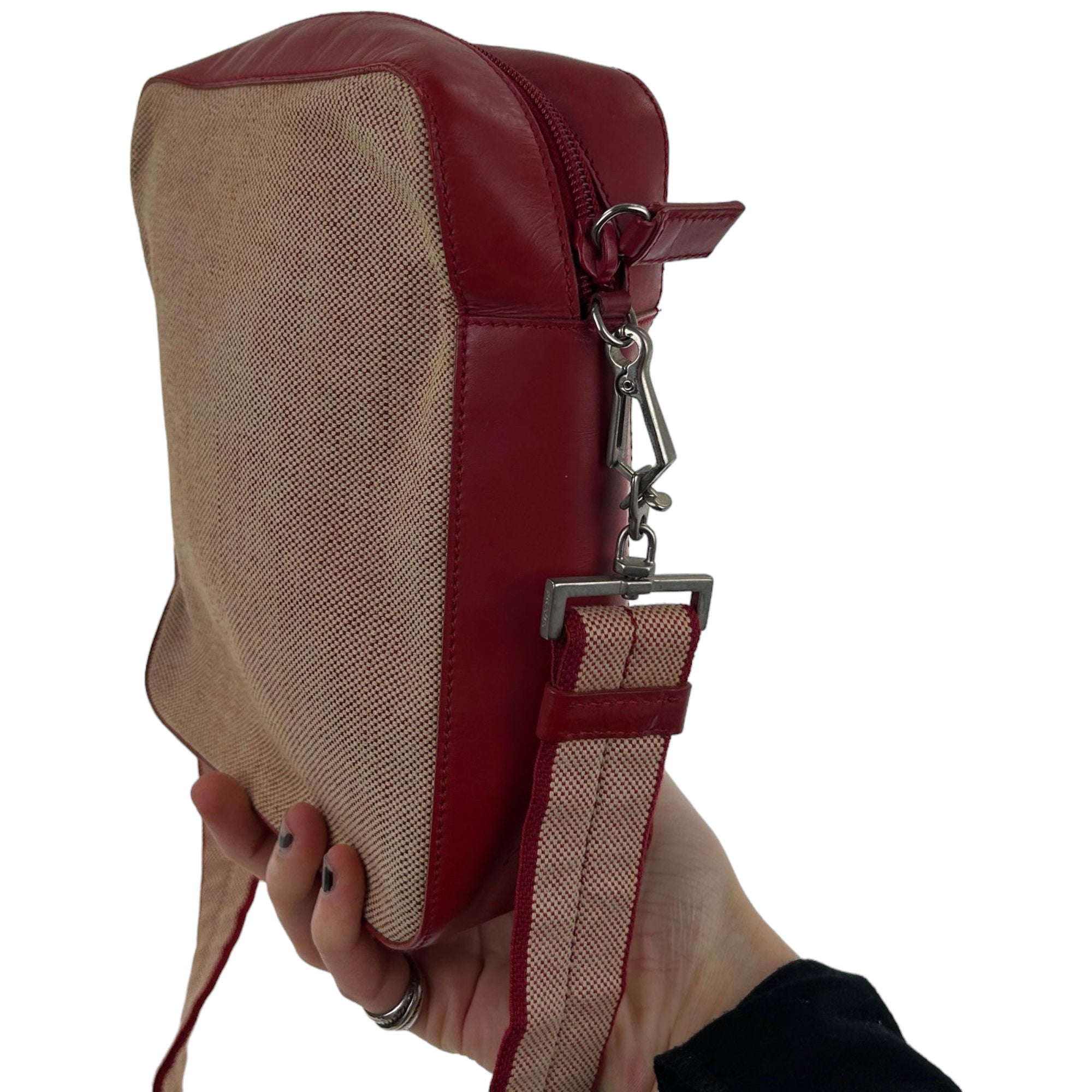 Vintage 1999 Prada Canvas And Leather Cross Body Bag – Known Source