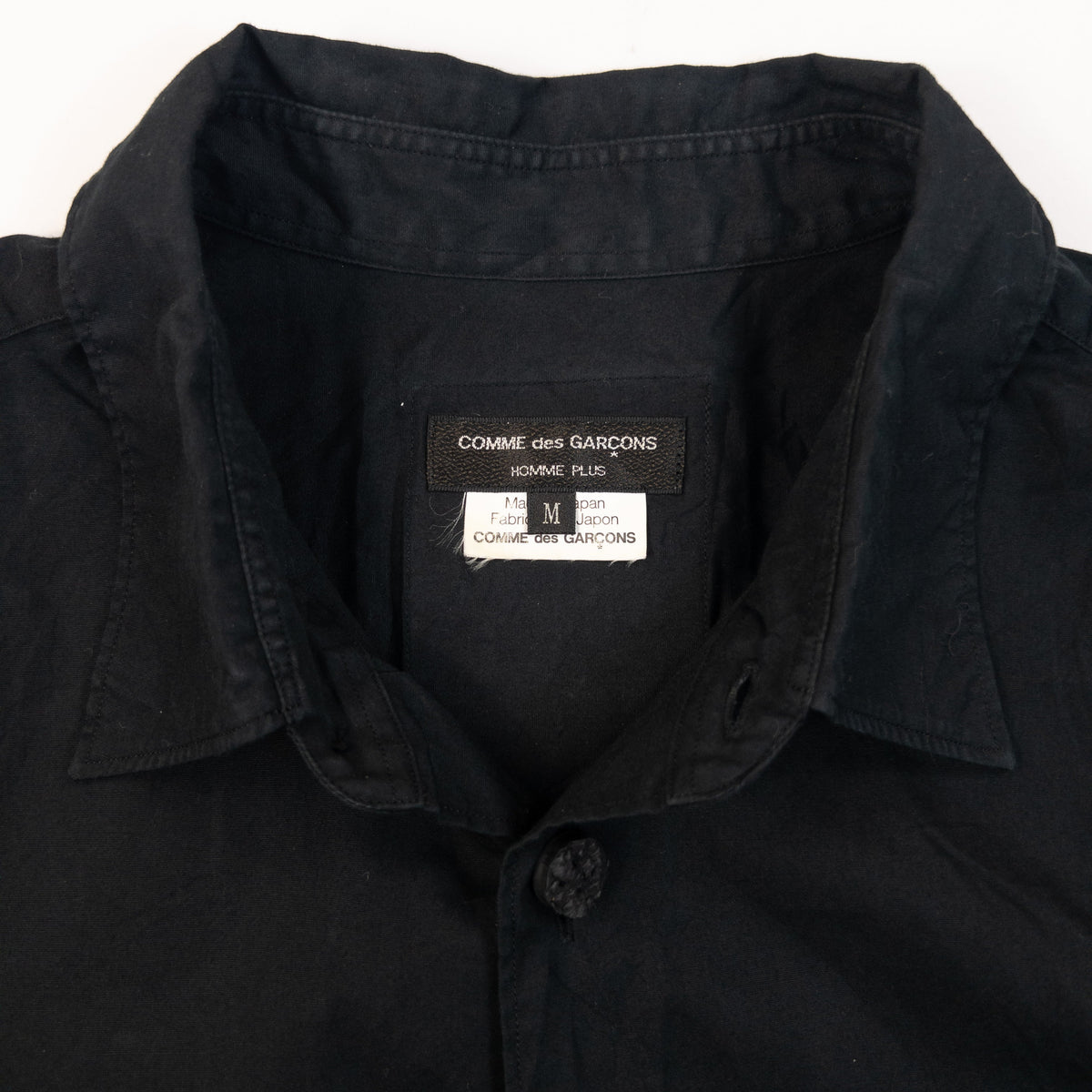 Vintage Comme Des Garçons HOMME Long Sleeve Button Up Shirt Size S | Medium, Black