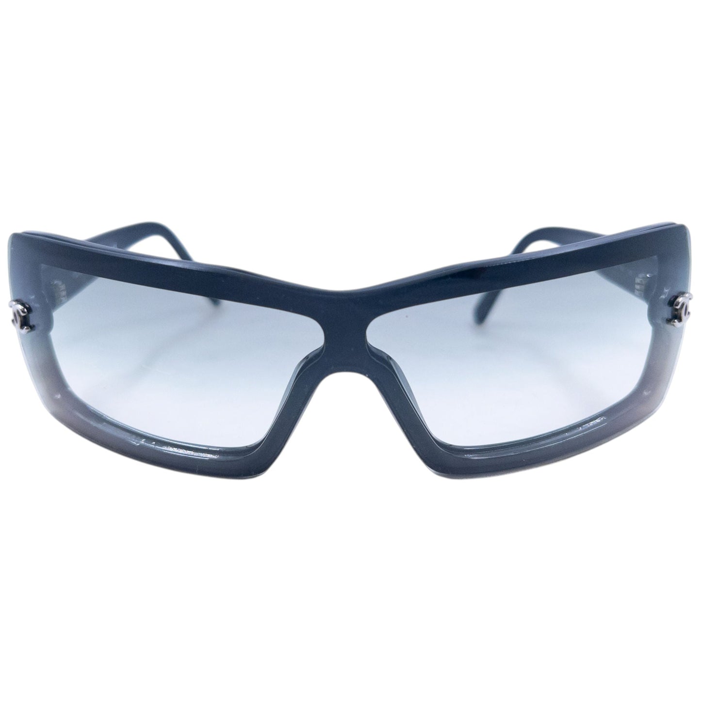 Vintage 2000s Chanel Shield Sunglasses | O/S, Black