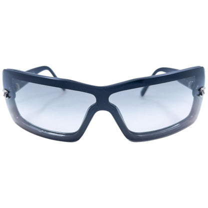 Vintage 2000s Chanel Shield Sunglasses | O/S, Black