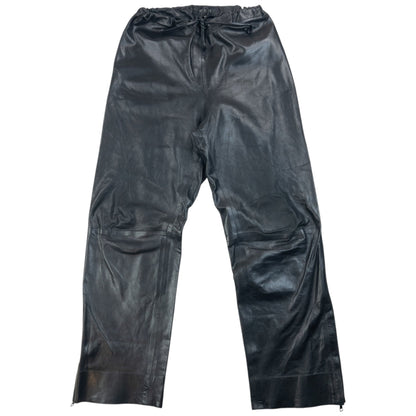 Vintage 2000s Gucci By Tom Ford Zip Cuff Leather Trousers Size L | Large, Black