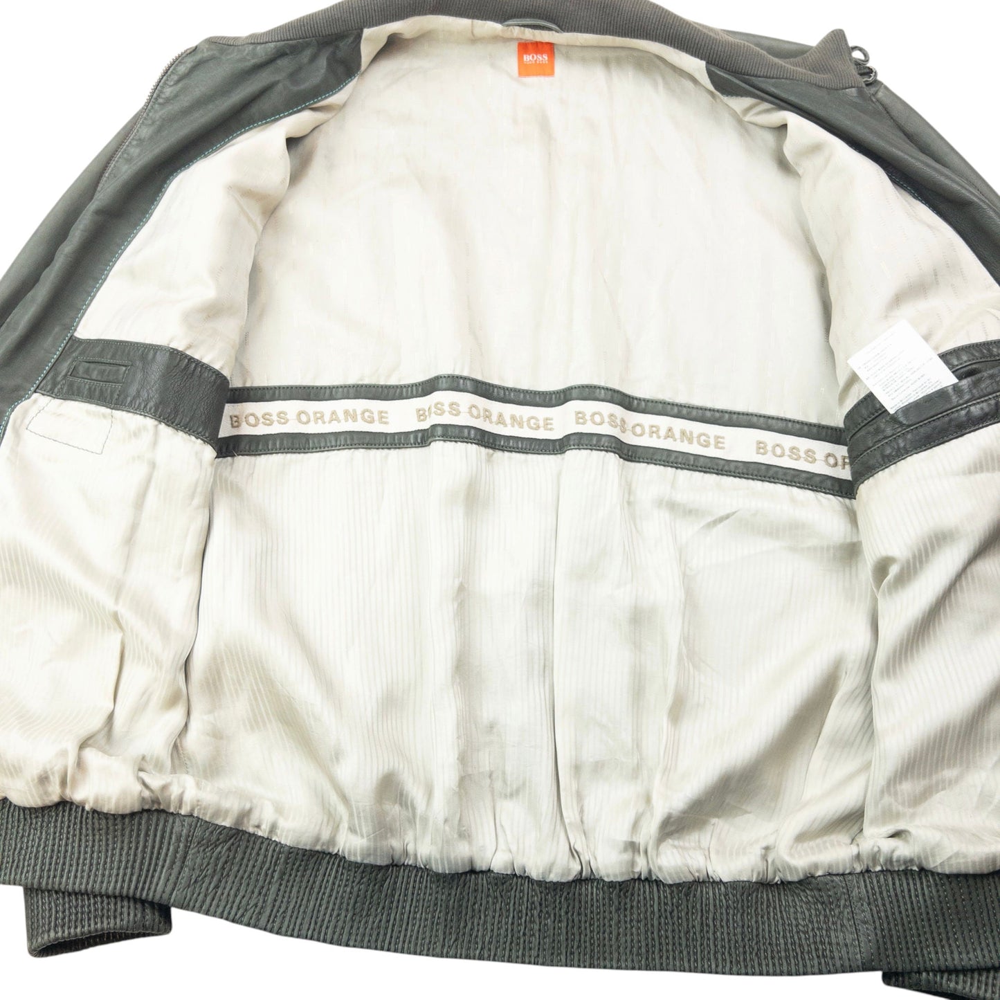 Vintage 2000s Hugo Boss Zip Up Leather Jacket Size XL | XL, Grey