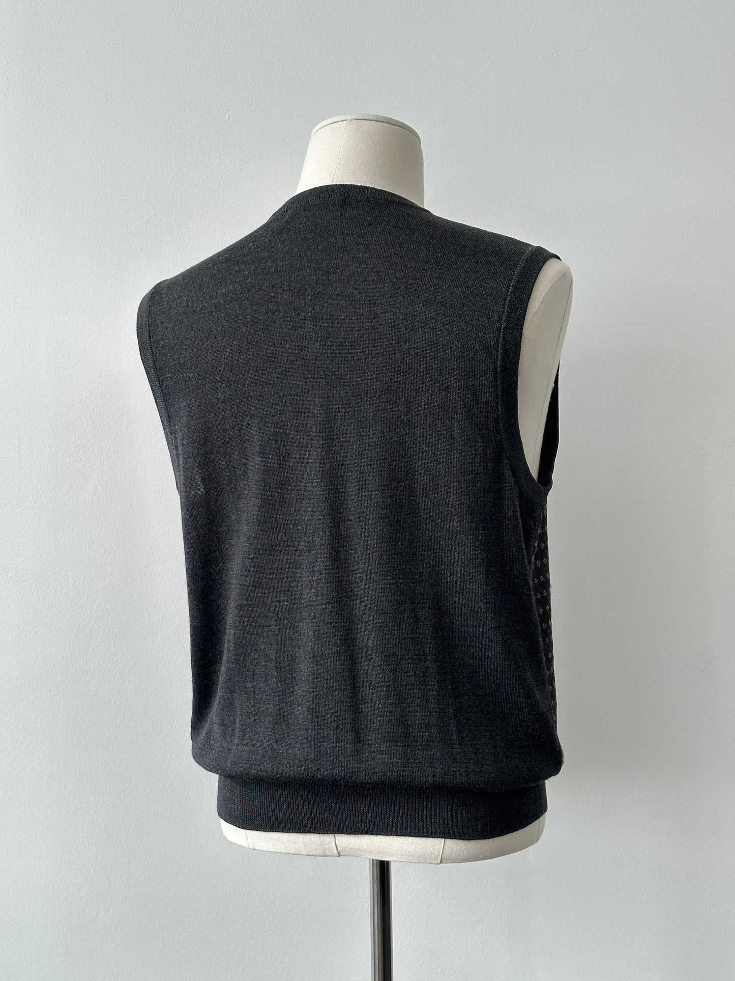 Yves Saint Laurent 1990s Wool Sleeveless V Neck Jumper - M