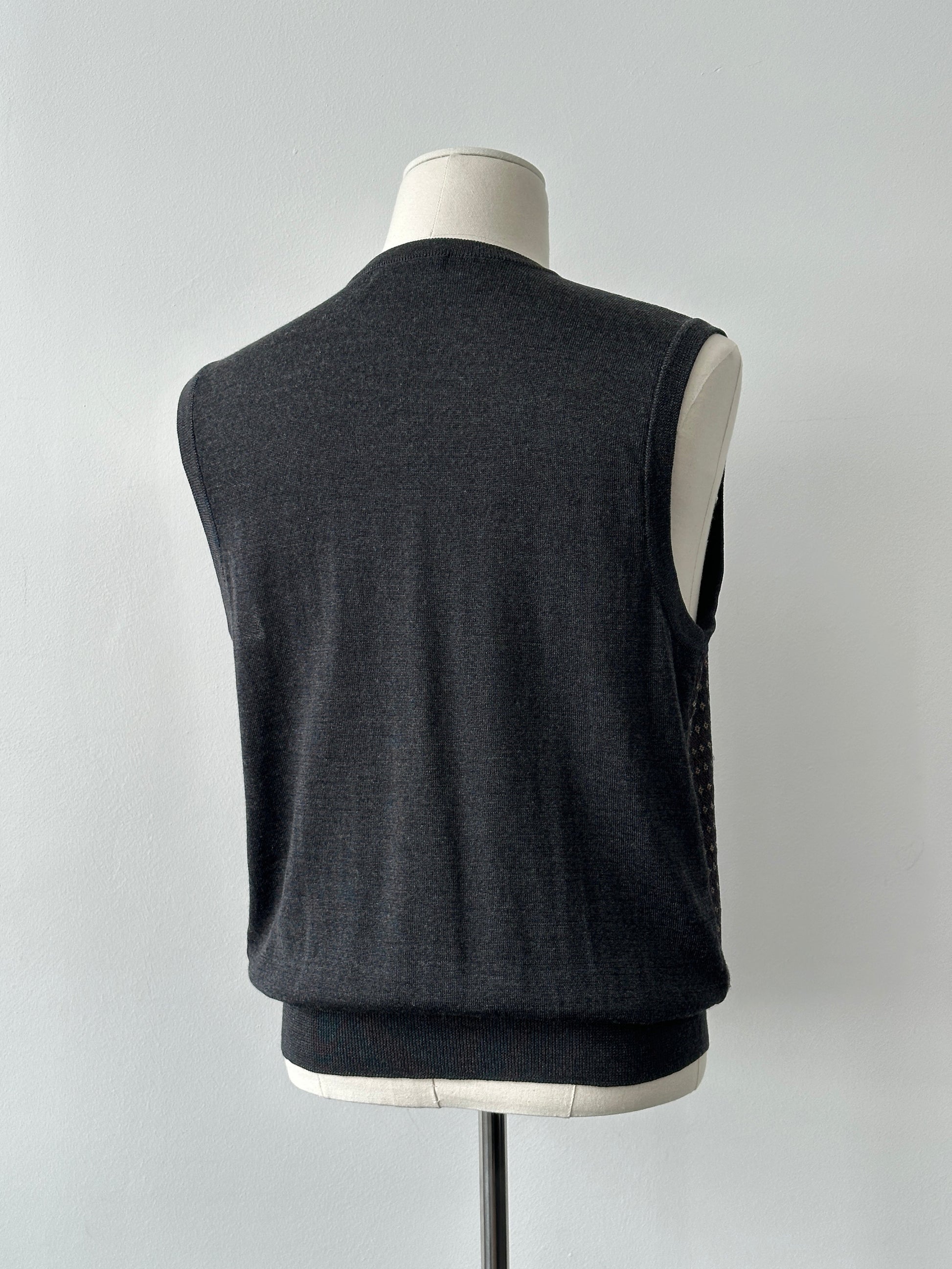 Yves Saint Laurent 1990s Wool Sleeveless V Neck Jumper - M