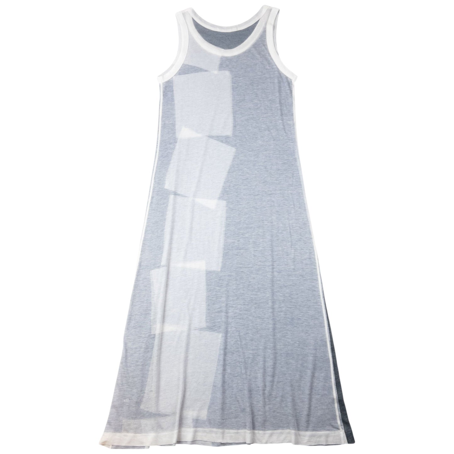 Vintage 90s Yohji Yamamoto Lightweight Print Maxi Dress Womens Size M | Medium, Grey