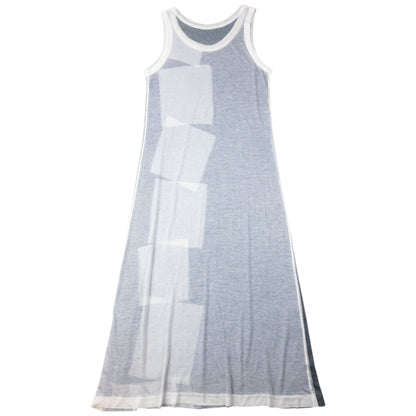 Vintage 90s Yohji Yamamoto Lightweight Print Maxi Dress Womens Size M | Medium, Grey