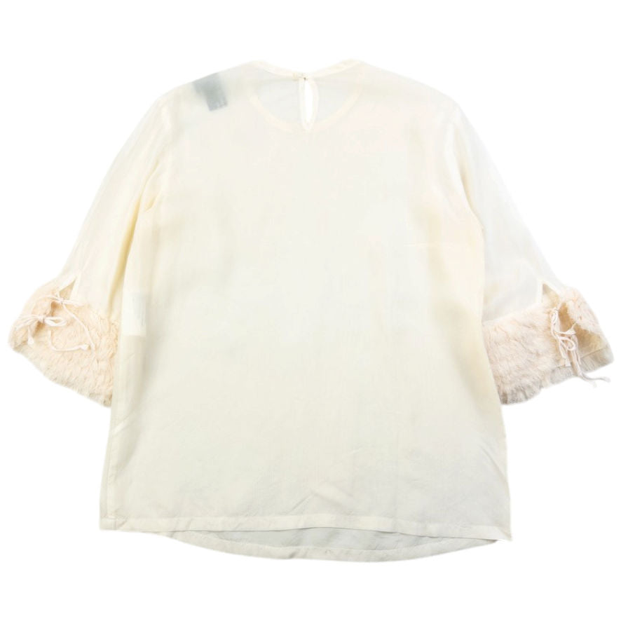 Vintage 2000s Comme Des Garçons Tricot Sheer Blouse Womens Size S | Small, Cream