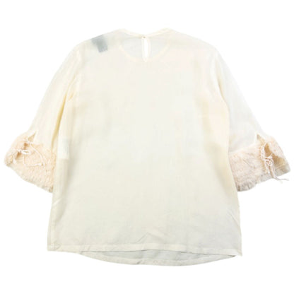 Vintage 2000s Comme Des Garçons Tricot Sheer Blouse Womens Size S | Small, Cream