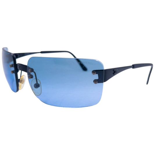 Vintage 2000s Chanel Rimless Sunglasses | O/S, Black