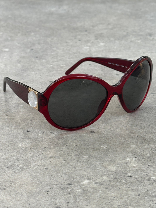 Versace 1990s Oversized Round Medusa Logo Sunglasses