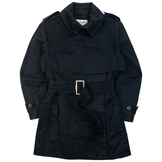 Vintage 2000s YSL Yves Saint Laurent By Tom Ford Belt Waist Trench Jacket Womens Size M | Medium, Black