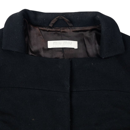 Vintage 2000 Miu Miu Button Up Longline Wool Jacket Womens Size XL | XL, Black