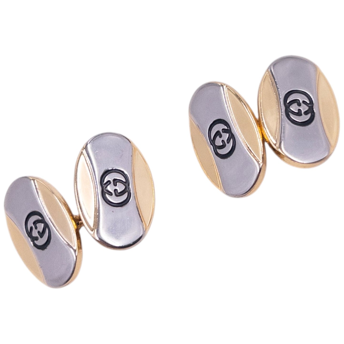Vintage 90s Gucci Embossed Chain Link Cuff Links | O/S, Gold