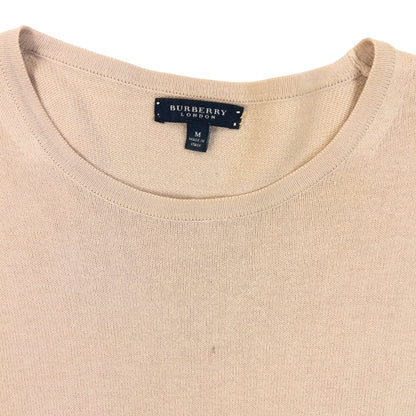 Vintage 2000s Burberry Nova Check Sleeve Patch Jumper Size S | Small, Beige