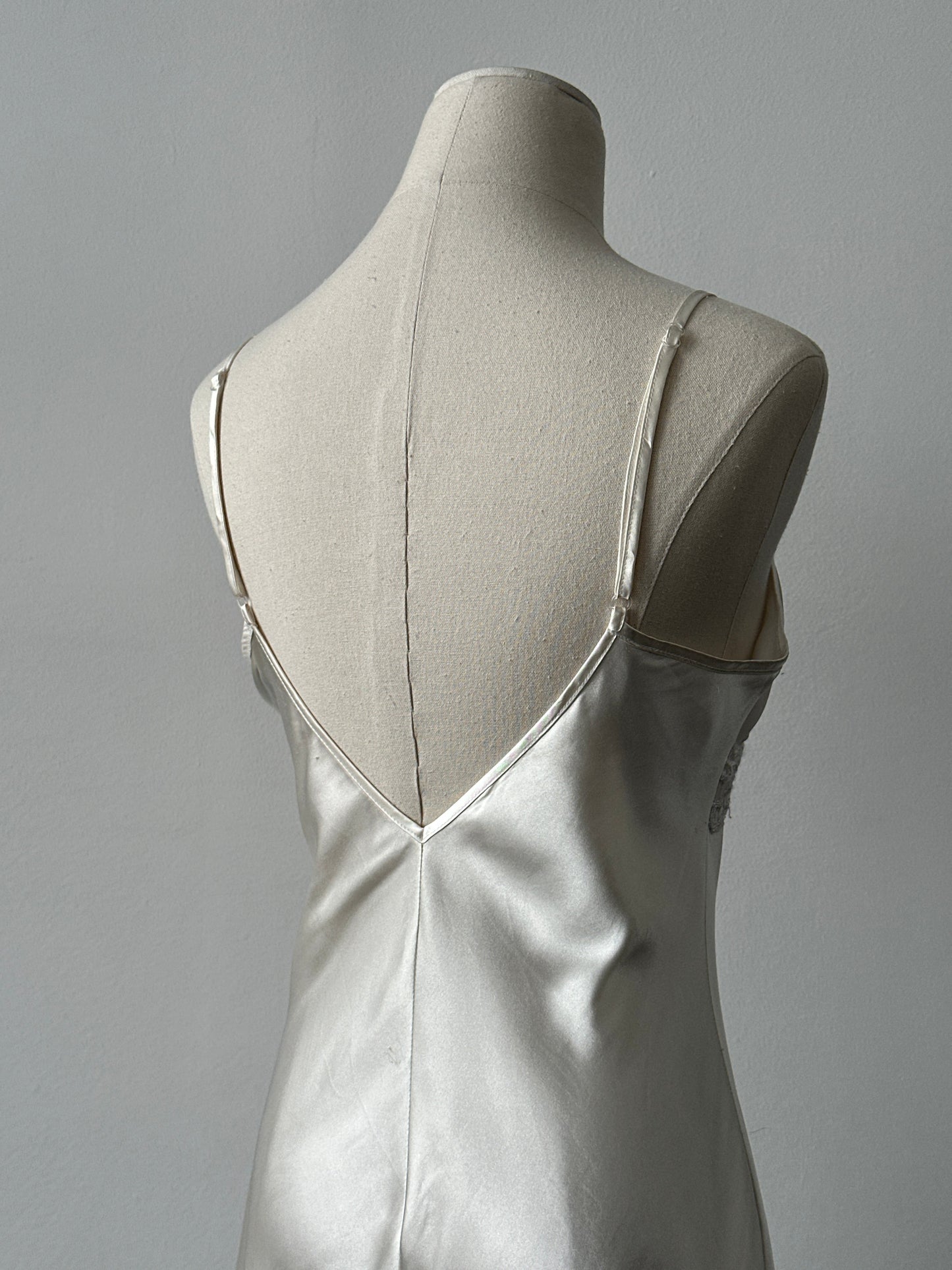Vintage 2000s Satin Sleeveless Mini Slip Dress - S