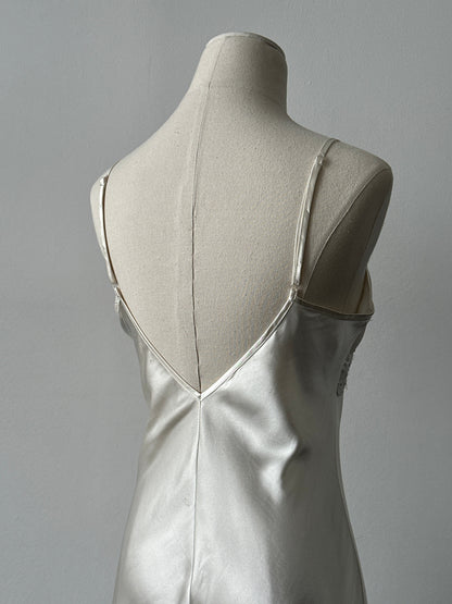 Vintage 2000s Satin Sleeveless Mini Slip Dress - S