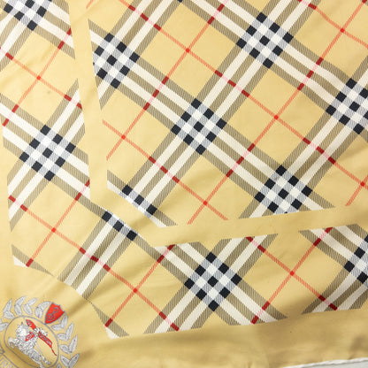 Vintage 90s Burberry Nova Check Silk Scarf | O/S, Beige