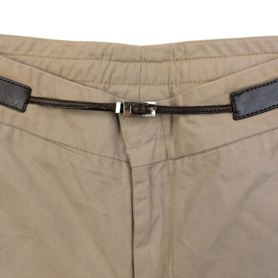 Vintage 2000s Gucci Buckle Waist Trousers Size W26 | W26, Beige