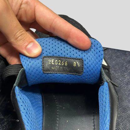 Prada 2018 Mechano Nero Voyage Rubber + Leather Logo Trainers - UK8.5/9