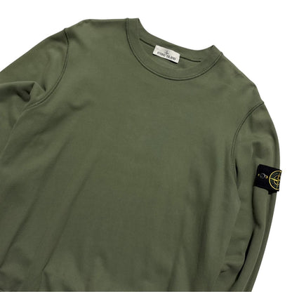 Stone Island Green Pullover Crewneck | Large, Green