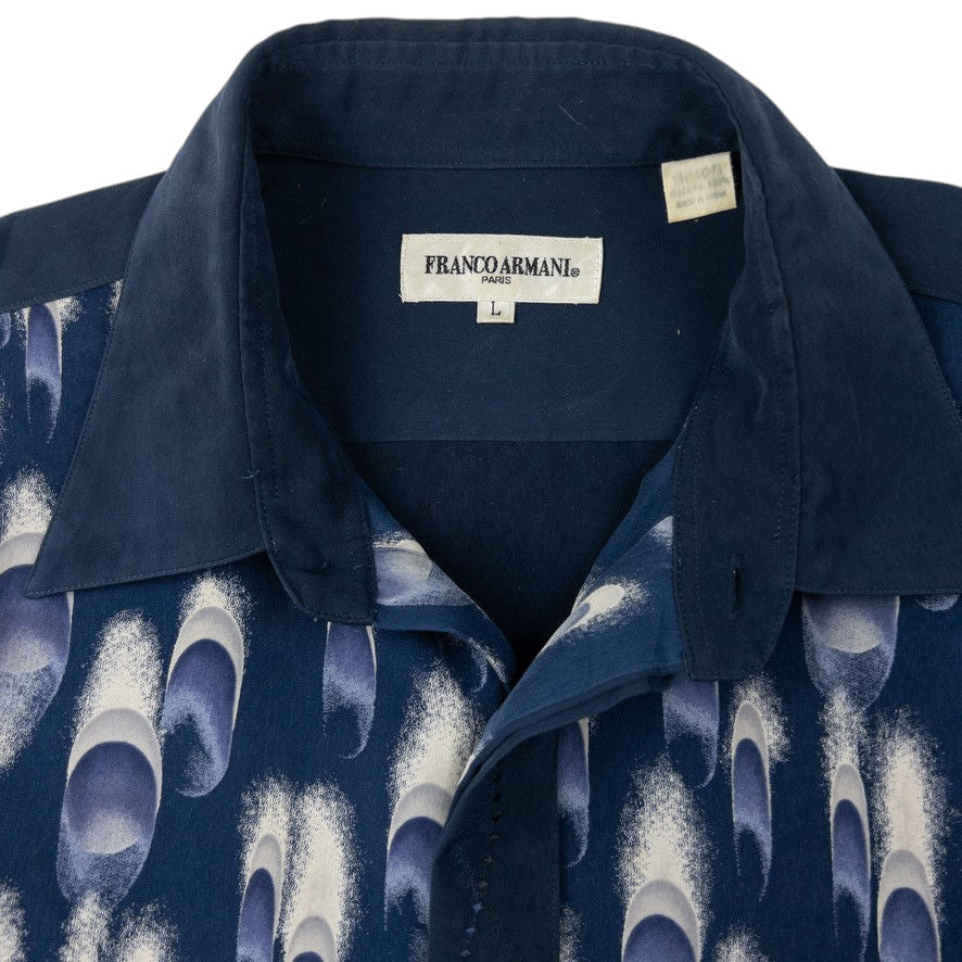 Vintage Armani Pattern Long Sleeve Button Up Shirt Size L