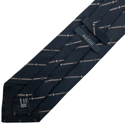 Vintage 2000s Gucci Striped Silk Tie | O/S, Cream