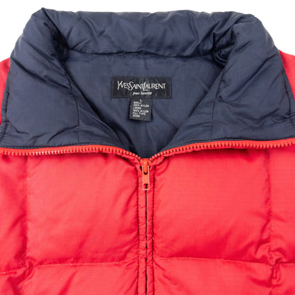 Vintage 90s YSL Yves Saint Laurent Zip Up Puffer Jacket Size XL | XL, Red