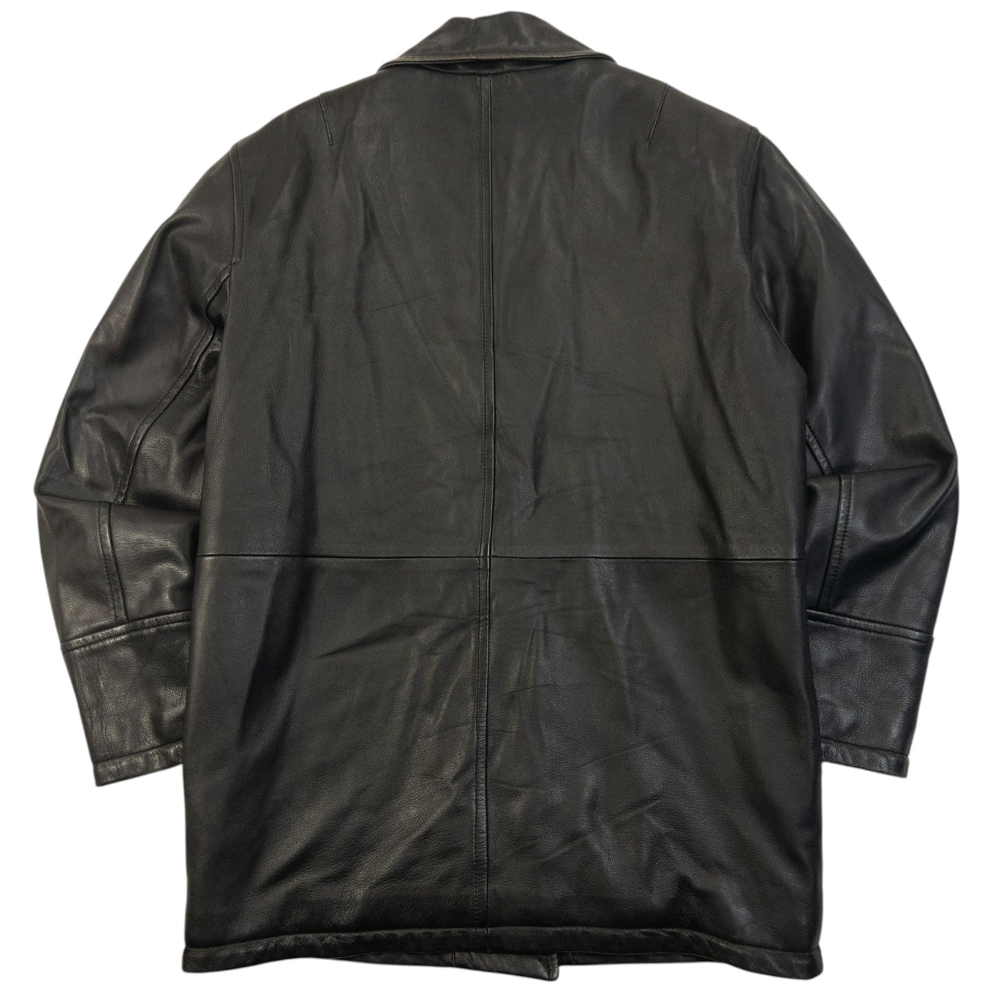 Vintage 2000s Burberry Nova Check Lined Leather Jacket Size M | Medium, Black
