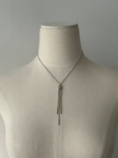 Emporio Armani 2000s Sterling Silver Lariat Necklace