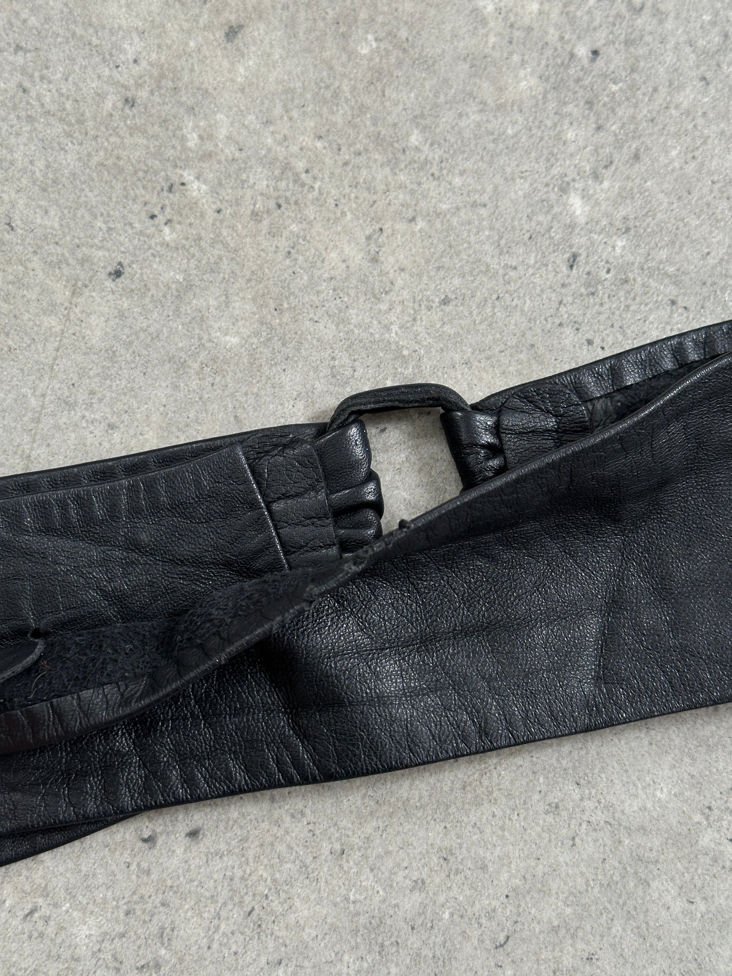Vintage 1990s Leather Chunky Belt - W32-36