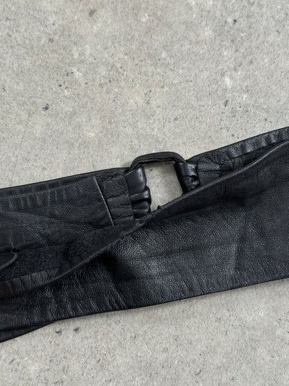 Vintage 1990s Leather Chunky Belt - W32-36